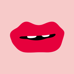 Gif animé bouche coule